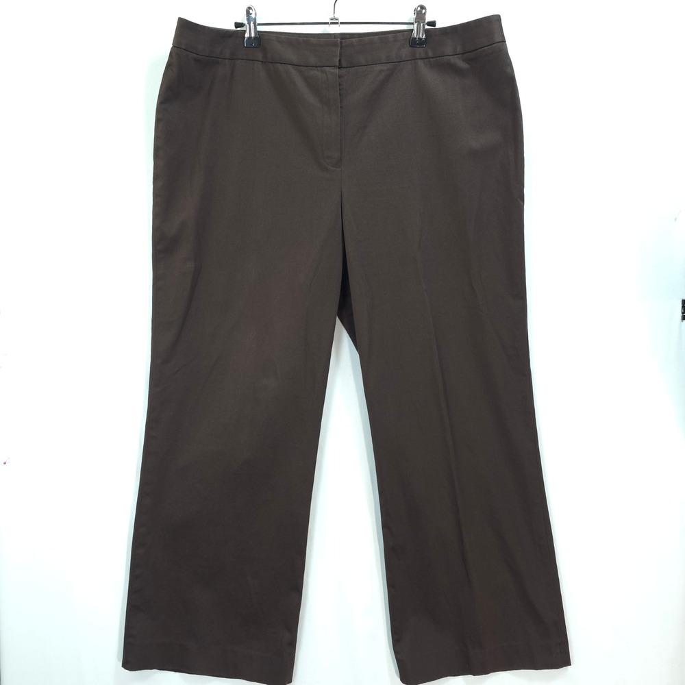 Lafayette 148‎ Trousers Women 16 Stretch Wide Leg Brown Quiet Luxury Chic